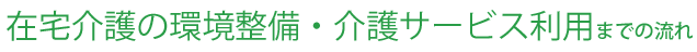 在宅介護の環境整備・介護サービス利用までの流れ